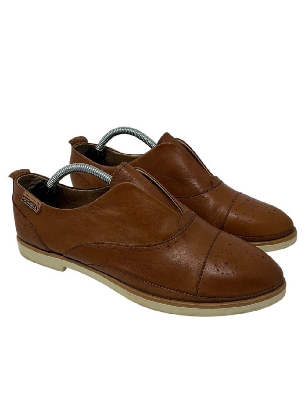 Pikolinos Santorini Cognac Leather Slip On Oxford Shoes EU 38 US 7.5 8
